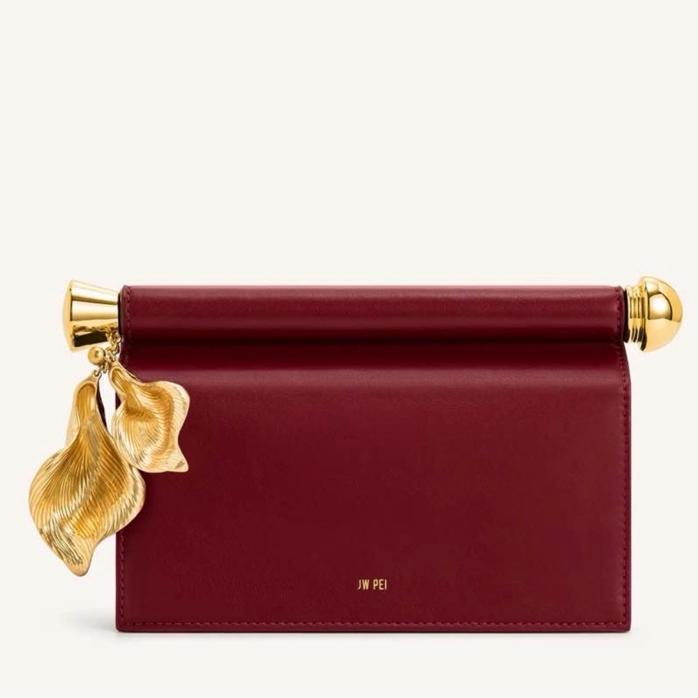 JW PEI Burgundy Mini Bag with Gold Accents